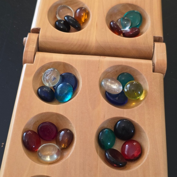 Vintage Mancala Game of Collecting Gemstones by Pressman With Wood Board - Picture 9 of 10